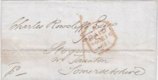 1841 Gb Qv Prepaid Legal Folded Letter Posted London To Stogumber Somerset 57
