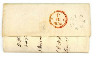 1834 Gb Bedfordshire Entire Letter With Luton Udc (be189)