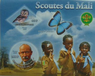 Scouting Baden - Powell Owls Owl Scouts Butterflies S/s Mnh Ml0942 Imperf