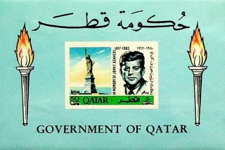 Qatar 1917 - 1963 In Memory Of John F Kennedy Statue Of Liberty Sheet Imperf