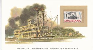 History Of Transport United States The Riverboat Presentation Card Vgc