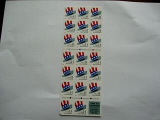 U.  S.  A Stamp Booklet Of Uncle Sams Hat 1998.