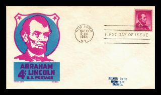 Dr Jim Stamps Us 4c Abraham Lincoln Fdc Cover Scott 1036c Ken Boll