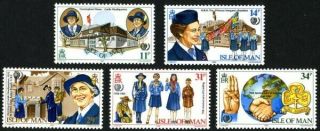 Isle Of Man 1985 Girl Guides Set Of All 5 Commemorative Stamps Mnh