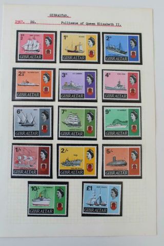 Gibraltar Sg200 - 213 Ships Thematic Set Fine Mnh Cat £32
