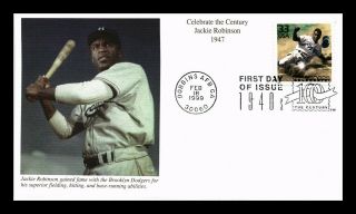 Us Cover Jackie Robinson Baseball 1940s Celebrate The Century Fdc Mystic