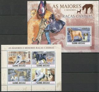 Bc715 2010 Guinea - Bissau Fauna Pets Dogs Menores Racas Caninas 1kb,  1bl Mnh