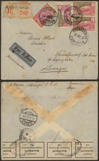 Cameroon 1938 - Registered Air Mail Cover To Germany 34689/5