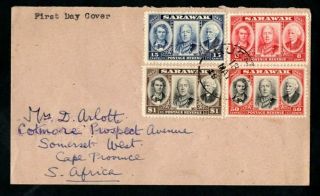 Sarawak - Kgvi 1946 Centenary Set On First Day Cover