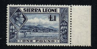 Sierra Leone - 1938/44 £1 Deep Blue Kgvi - Sg 200 - Lightly Mounted