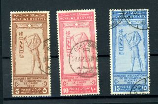 Egypt 1925 Geographical Congress Set (3) Fine - (s001)