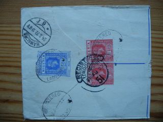 Nigeria 1922 2d Uprated Ps Stationery Cover From Lagos To Hamburg (fragment)