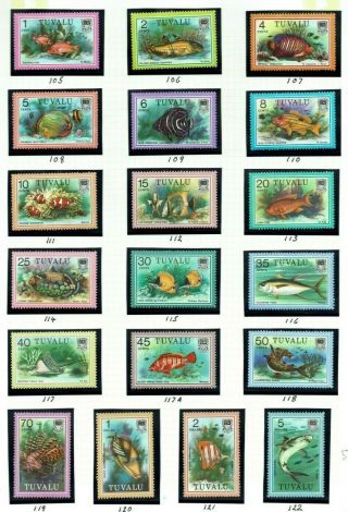 Tuvalu: 1979,  Fish,  Definitive Set,  Mnh