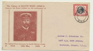 South West Africa 1935 " Royal Jubilee On Anniversary Of Capture From Germany "
