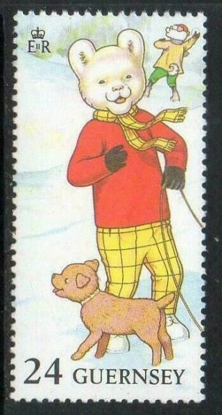 Guernsey 1993 Rupert Bear 24p Commemorative Stamp Ex Sheet Mnh (p)