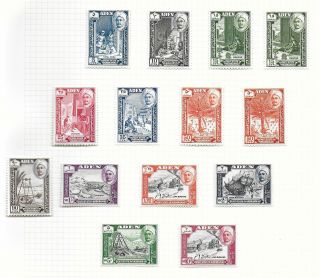 Aden/hadhramaut Stamps 1955 Mi 29 - 40 Mlh Vf