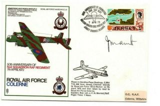 1972 Raf Museum Sc25 Cover - No2 Squadron Raf Regiment - Signed By Pilot