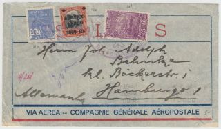 Brazil 1930 Air Mail Cover Rio De Janeiro - Hamburg Germany With Unusual Cancels