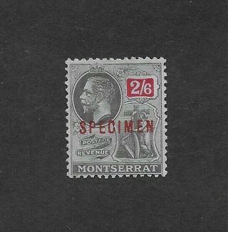 L2586 Montserrat 1916/23 Kgv Specimen Overprint 2/6