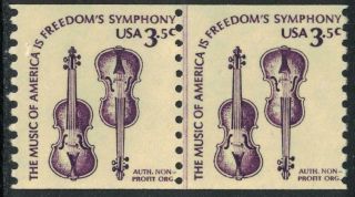 Scott 1813 - Mnh Coil Line Pair - 3.  5c Violins,  Americana Series -