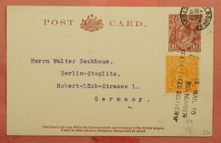 1930 Australia Uprated Postal Card Melbourne To Germany