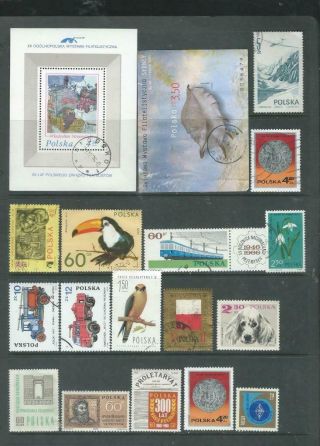 Poland Lot 1 Page Of Colourful Stamps,  M/u,  Msheets [766]