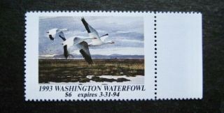 1993 Washington State Duck Migratory Waterfowl Stamp Mnhog