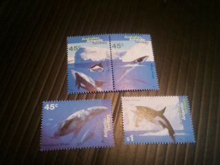 Australia Antarctic Territory 1995 Sg 108 - 111 Whales And Dolphins Mnh