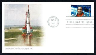 First American In Space Astronaut Alan Shepard Stamp 4527 Fdc Space Cover (1976)
