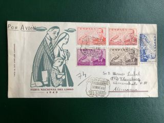 Spain,  1949 Airmail Cover Madrid To Germany