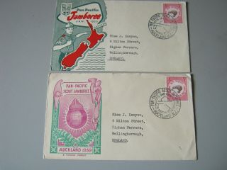 Zealand 2 Souvenir Covers For Scout Jamboree 1959