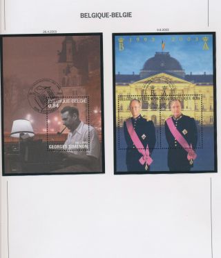 Xb65526 Belgium 2003 Simenon & Kings Royalty Sheets Fdc