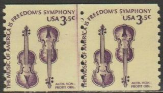 Scott 1813 - 1980 - 81 Regular Issue - 3.  5 Cents Violins Coil Pair (b)