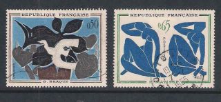France Stamps - 1961 Modern French Art 50c And 65c,