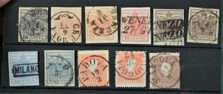 Lombardy & Venetia Stamps Selcection On Stock Card (r95)