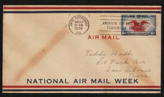 C23 6c Eagle Holding Shield Fdc On Airmail Week Envelope A243