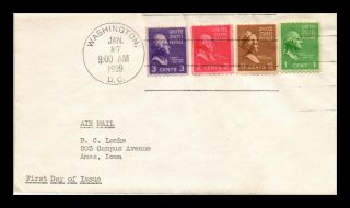 Dr Jim Stamps Us Presidential Series Coil Combo First Day Cover Scott 848 - 51