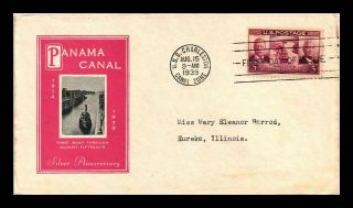 Dr Jim Stamps Us Panama Canal 25th Anniversary Naval Fdc Cover Uss Charleston