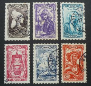 France 1943 National Relief Fund Costumes Set Of 6 Very Fine Sg 797 - 802