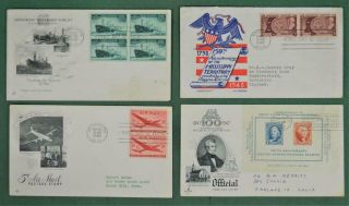 Usa America Stamp Covers 4 Circa 1940`s (c61)