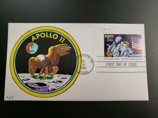 1994 Moon Landing $9.  95 Us Space Fdc Hand Painted Frank Ellis Eagle Cachet