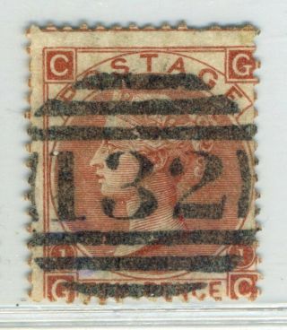 Gb Qv 10d Red Brown 1860 