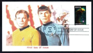 Eagle Nebula Stamp Star Trek Captain Kirk & Spock Fdc Space Cover 2 Made (1861)