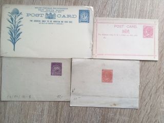 Postal History Australia South Wales Qv 4 Items Of Postal Stationery