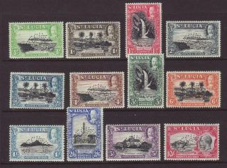 St Lucia 1936 Complete Set Perforated Specimen Mlh