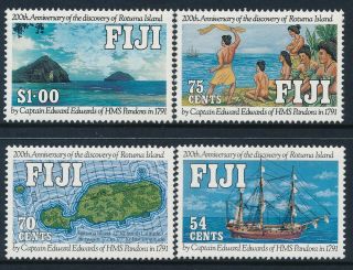1991 Fiji 200th Anniversary Rotuma Island Discovery Set Of 4 Fine Mnh/muh