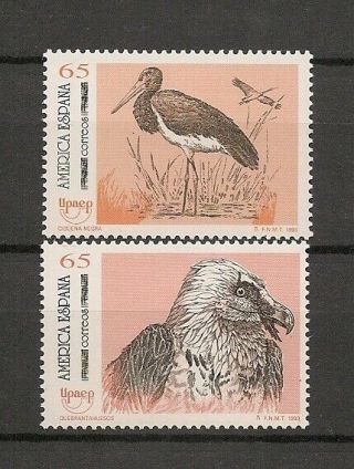 Spain 1993 Wildlife Fauna Birds Vögel Oiseaux Upaep Compl.  Set Mnh