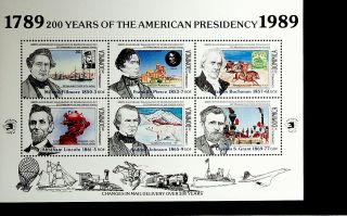 Dominica 1989 200 Years American Presidency Fillmore Lincoln Grant Sheet