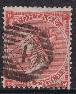 Gb 1862 - 64 4d Bright Red Hairlines,  Very Good Cat £185