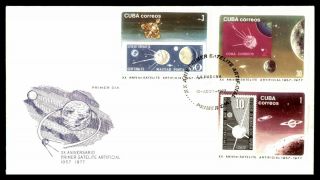 Mayfairstamps Habana 1977 20th Anniversary Artificial Satelite Set Of 3 Space Fi